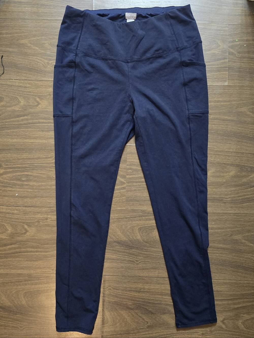 Chico's Deep Navy High-Rise Stretch Leggings 2R